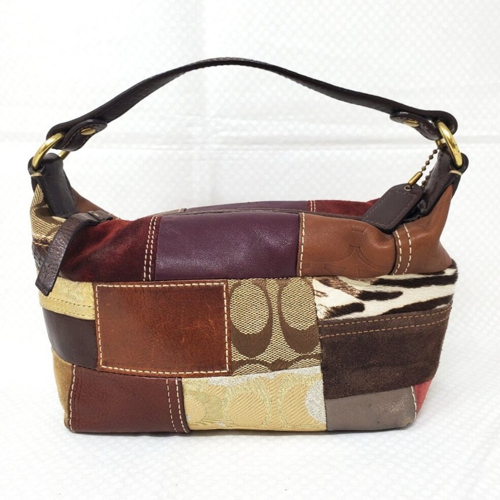 Coach Vintage Mini Holiday Patchwork Demi Suede Legacy Pochette Y2K - Picture 2 of 9
